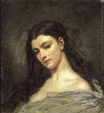  femme Peintre - Tête féminine figure peintre Thomas Couture